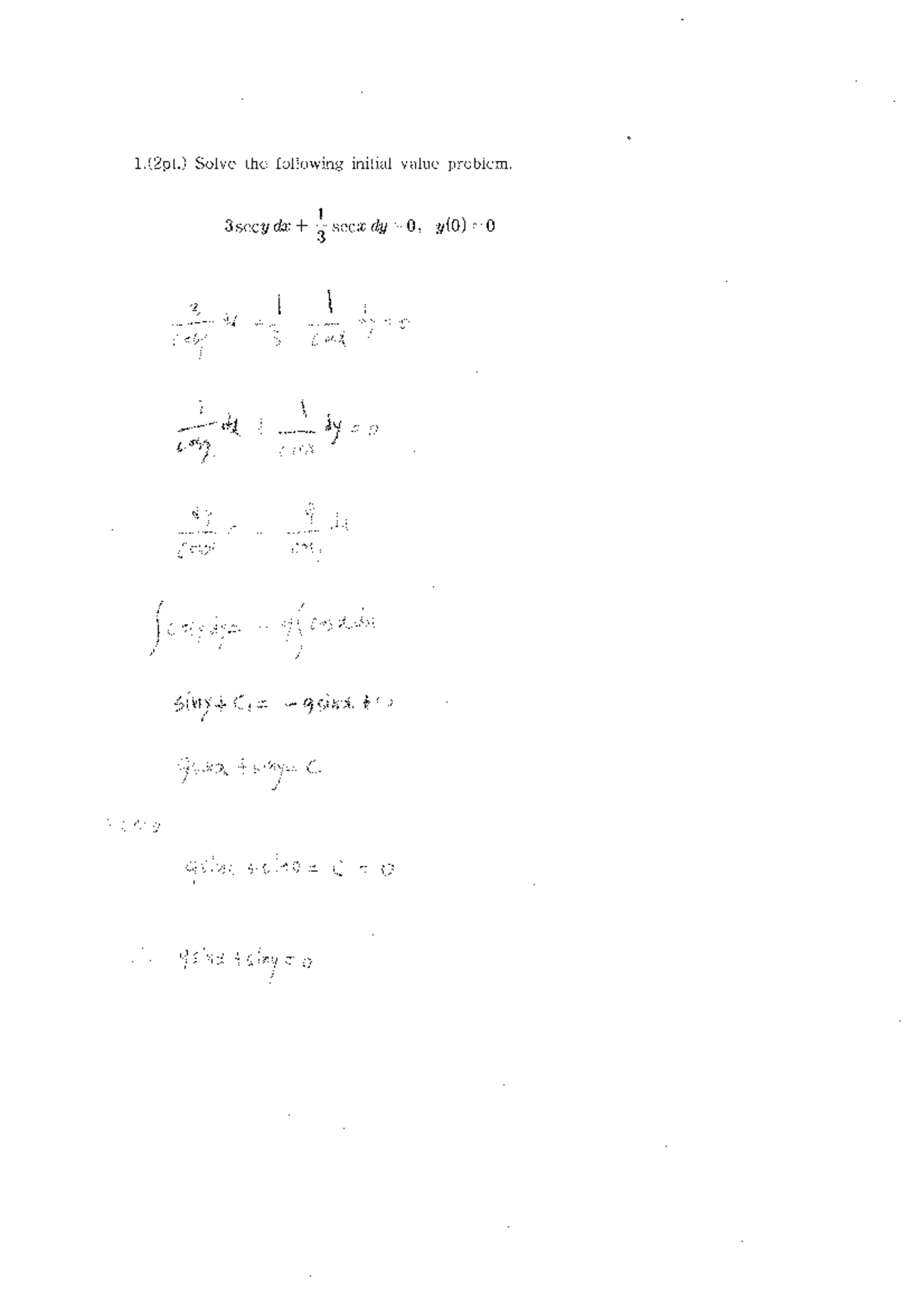16 Engineering Mathematics 1 midterm - 1.(2pt.) Solve the following ...