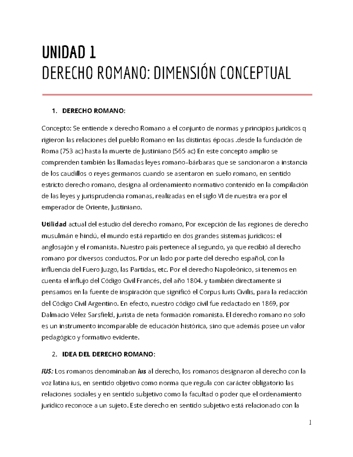 Resumen de Derecho Romano - Final Exam E1 - Argüello - Studocu