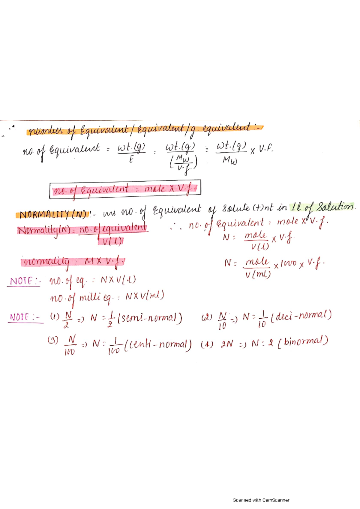 Chemistry Notes - Bachelor's of Science - number of Equivalent ...