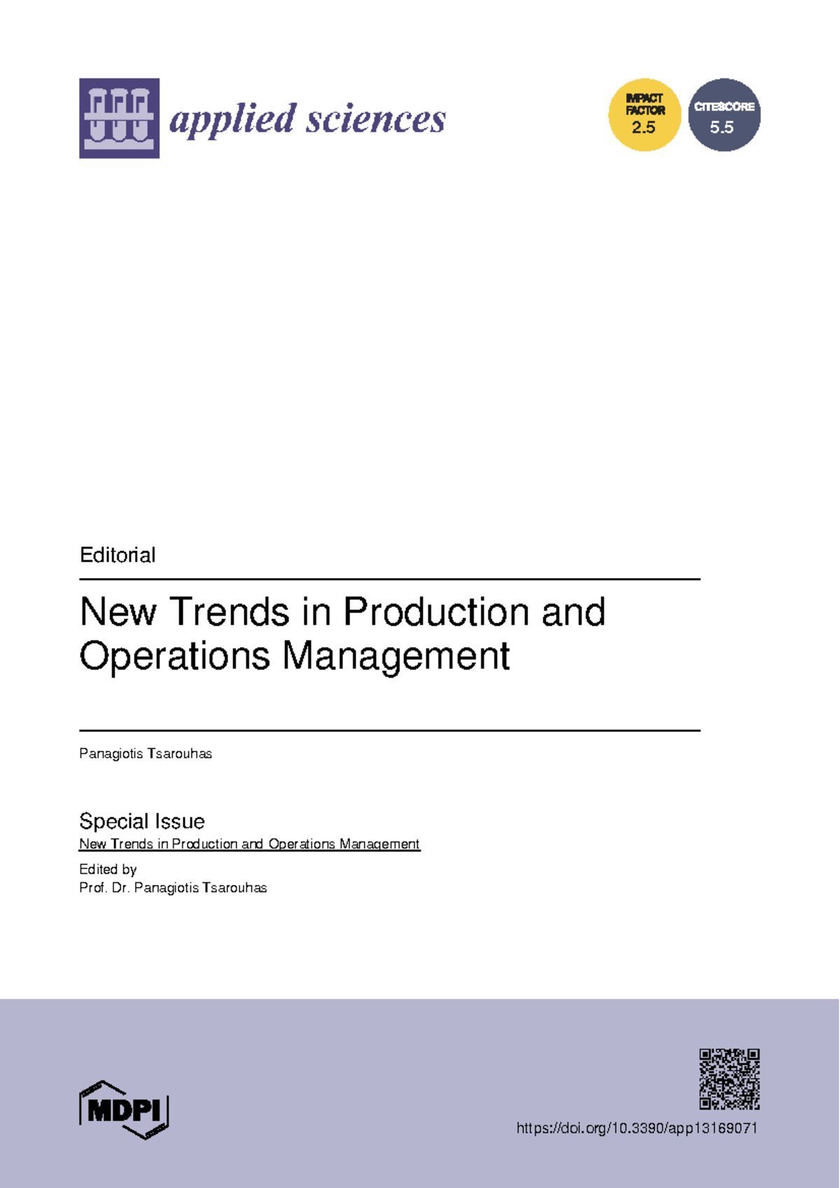 New Trends in Production and Operations Management (Appl. Sci. 2023 ...