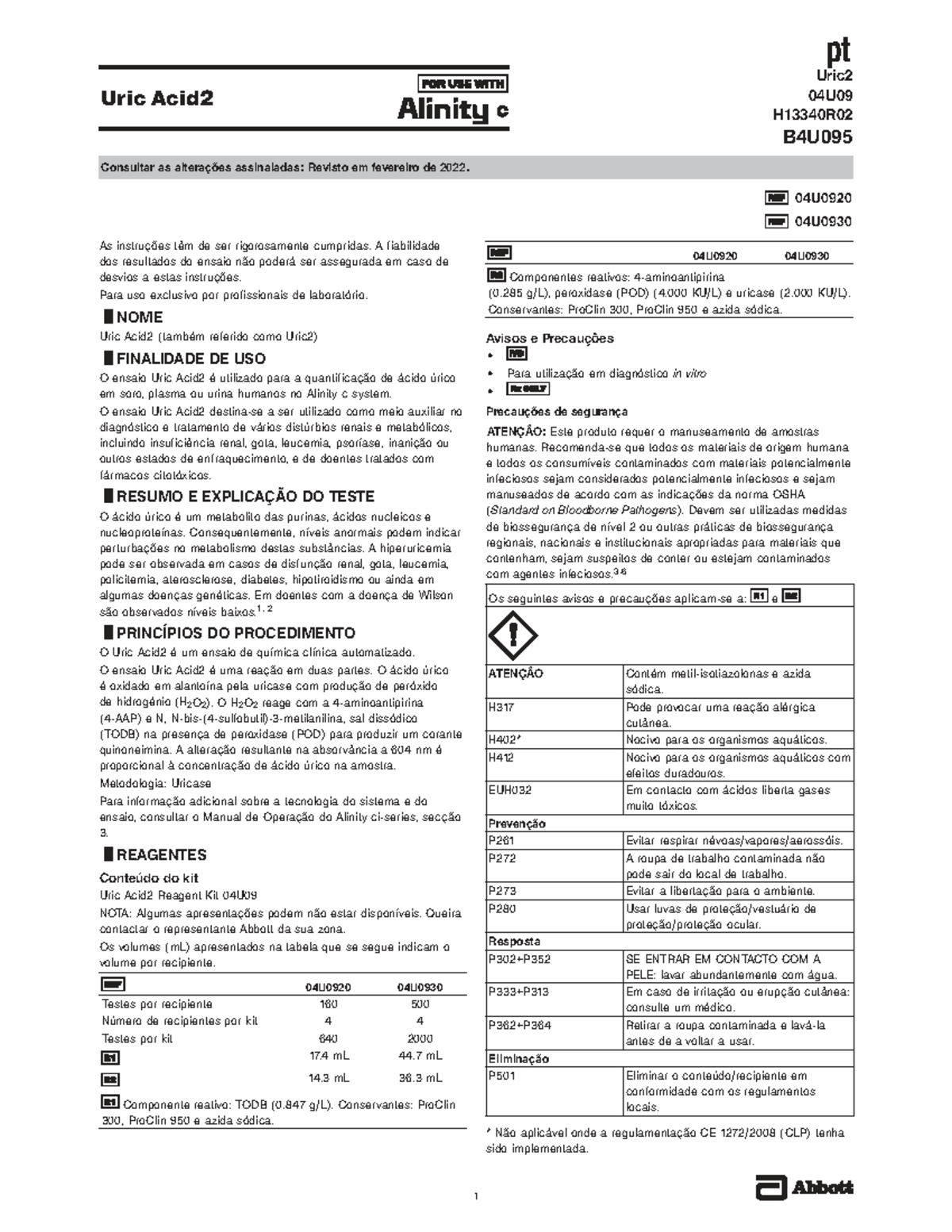 Uric Acid2 (04U09) - Bula e Instruções de Uso - Studocu