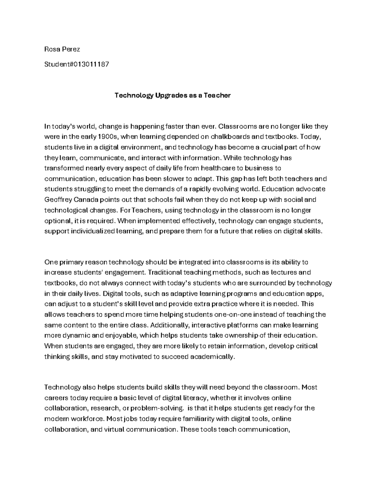 EDU 101: The Essential Role of Technology in Modern Classrooms - Studocu