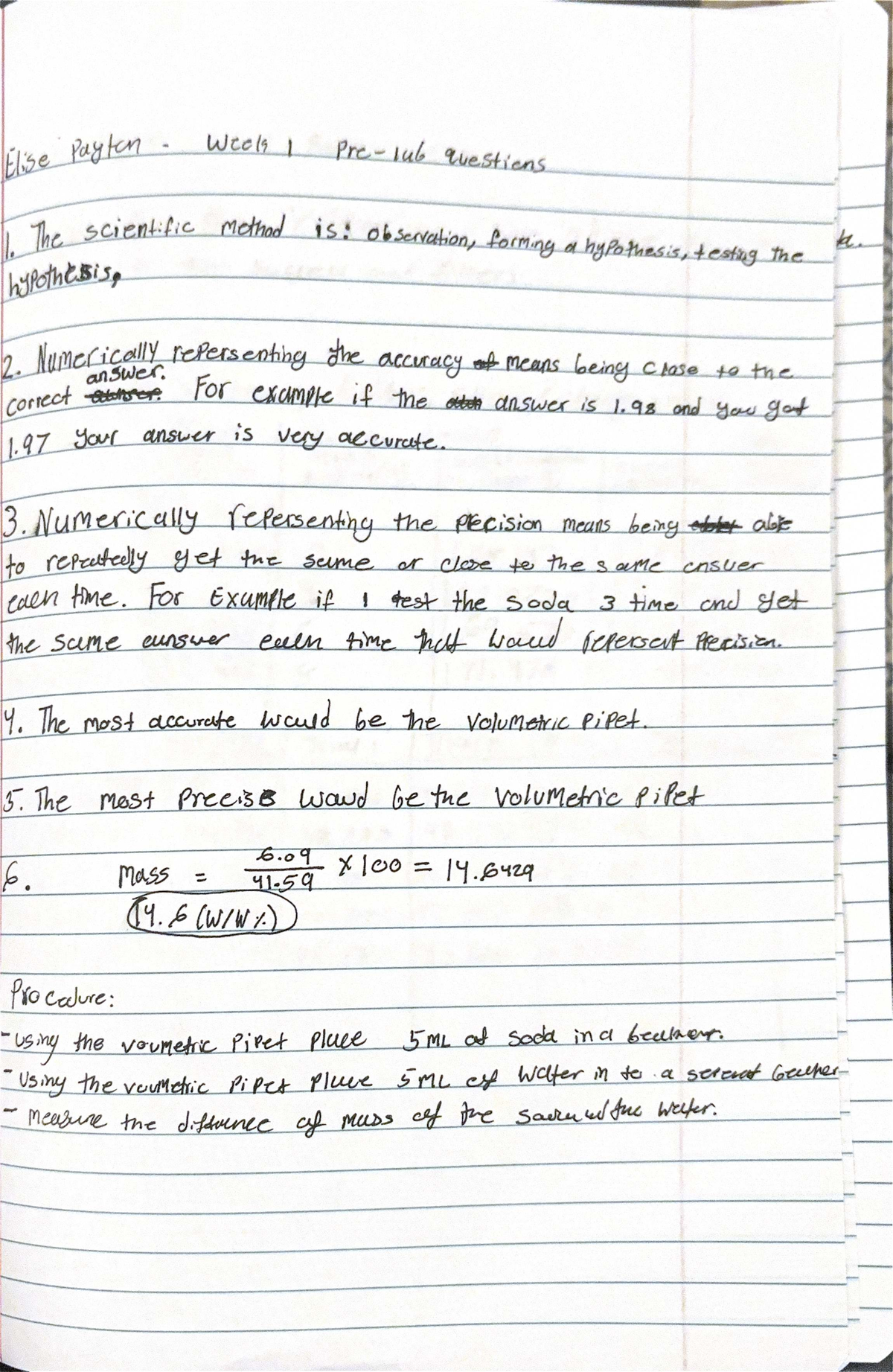 Chem 101 Lab 1 Notebook Pages - Studocu