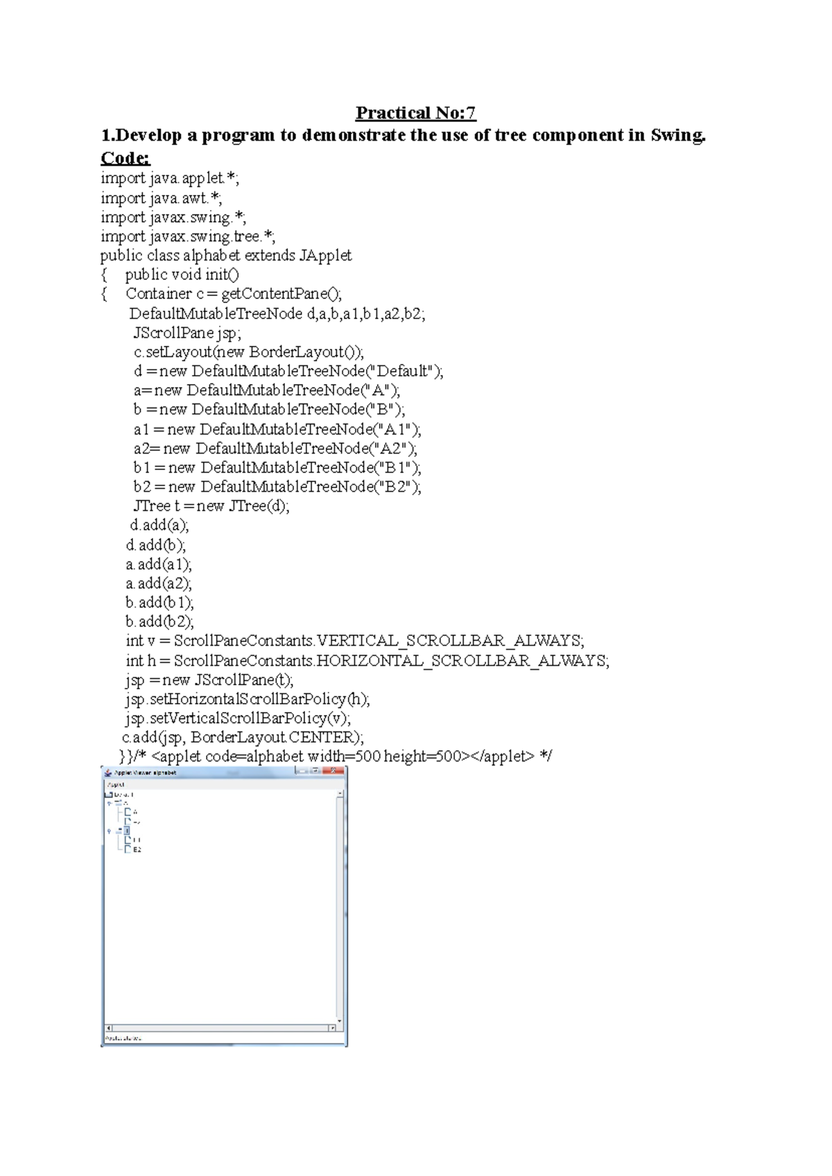 AJP practical 7,9,10,12 - Practical No: 1 a program to demonstrate the ...
