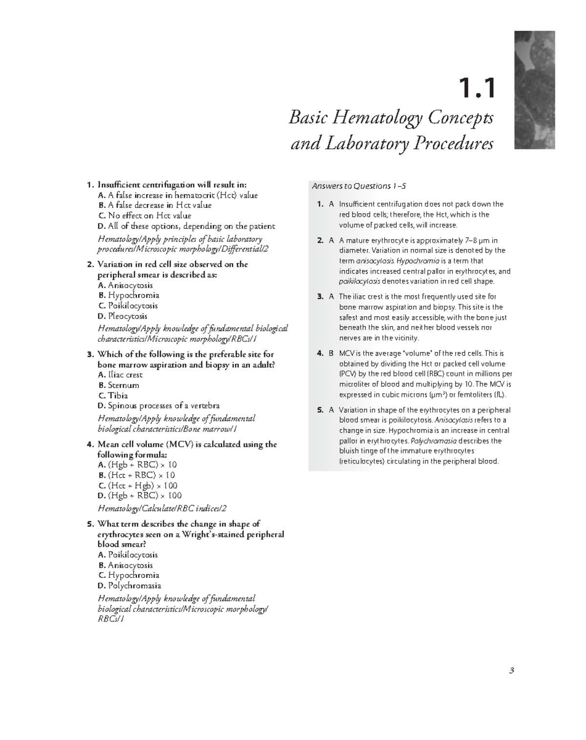 Hematology Concepts and Procedures - HARR Study Guide - Studocu