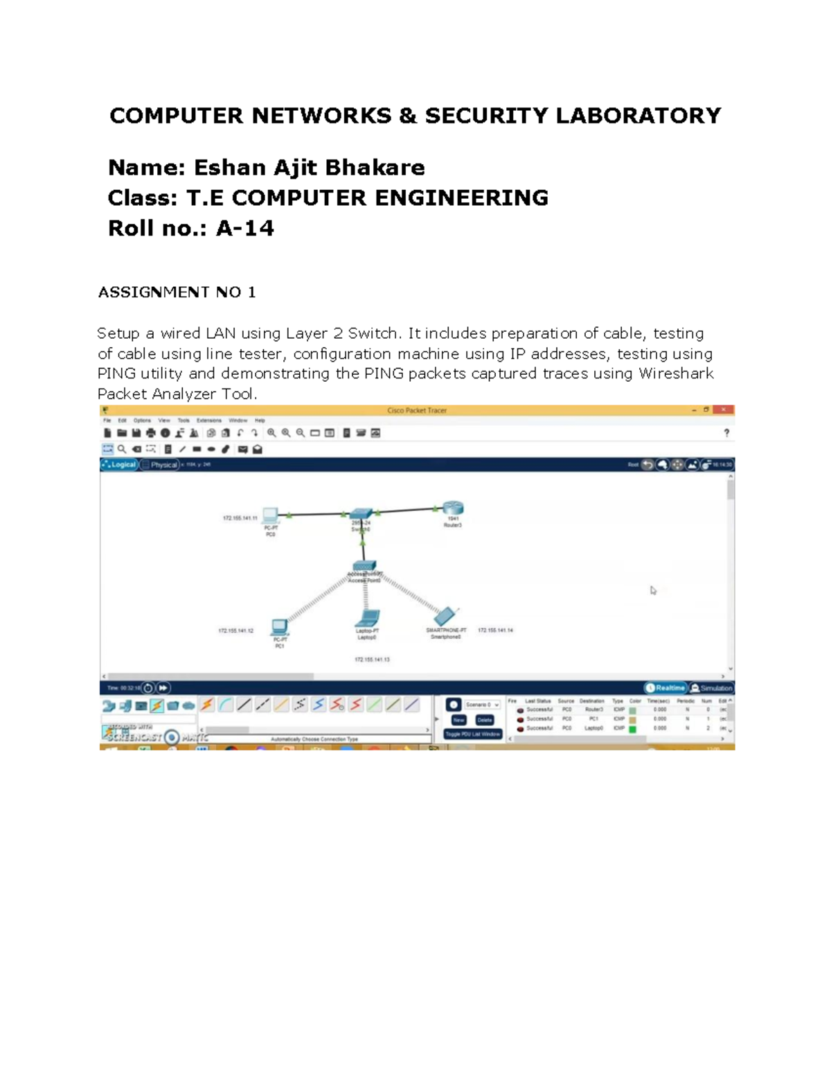 CNS Lab Assignment 1-4: Wired LAN, Hamming Codes & Protocols - Studocu
