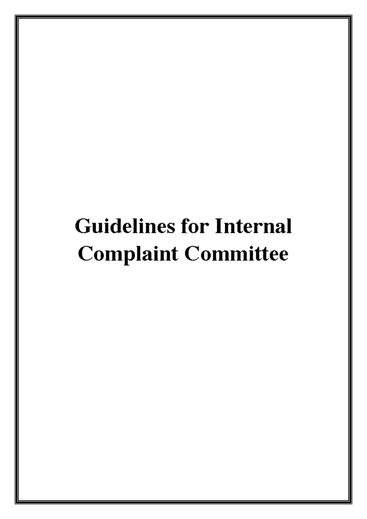 UGC Guidelines for Internal Complaints Committee (ICC) Regulations ...
