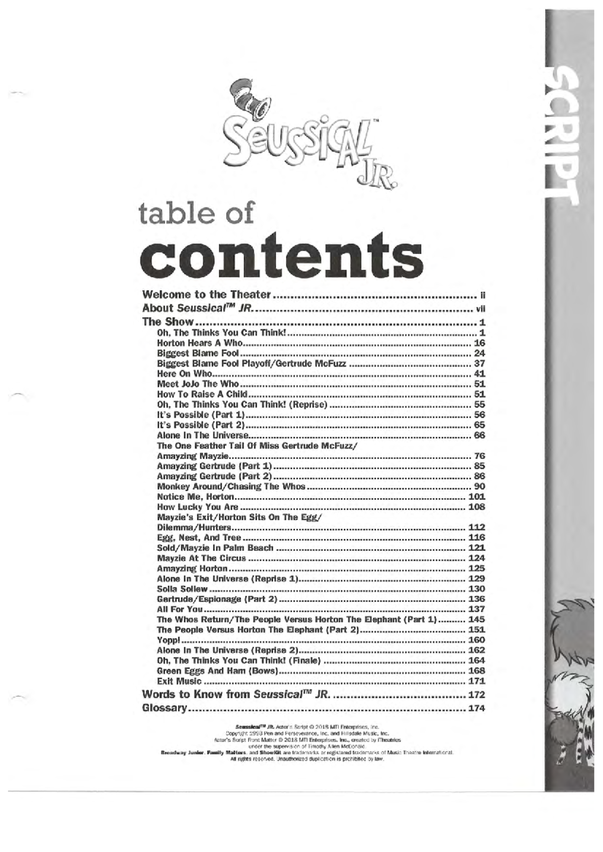 Seussical Jr. Cast Script: A Journey Through Imagination - Studocu