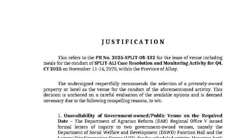 Justification for Venue Selection: Case Resolution Activity Q4 2025 ...