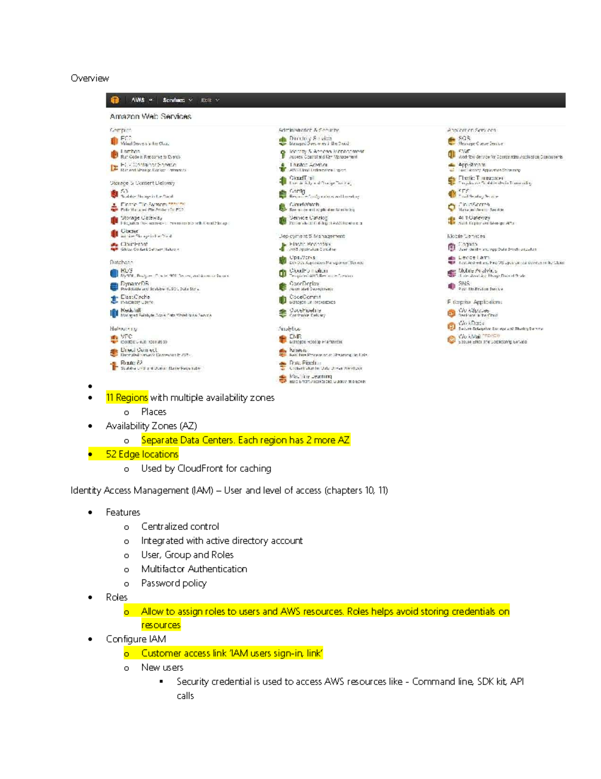 AWS Fundamentals Notes for Course Code: AWS101 - Studocu