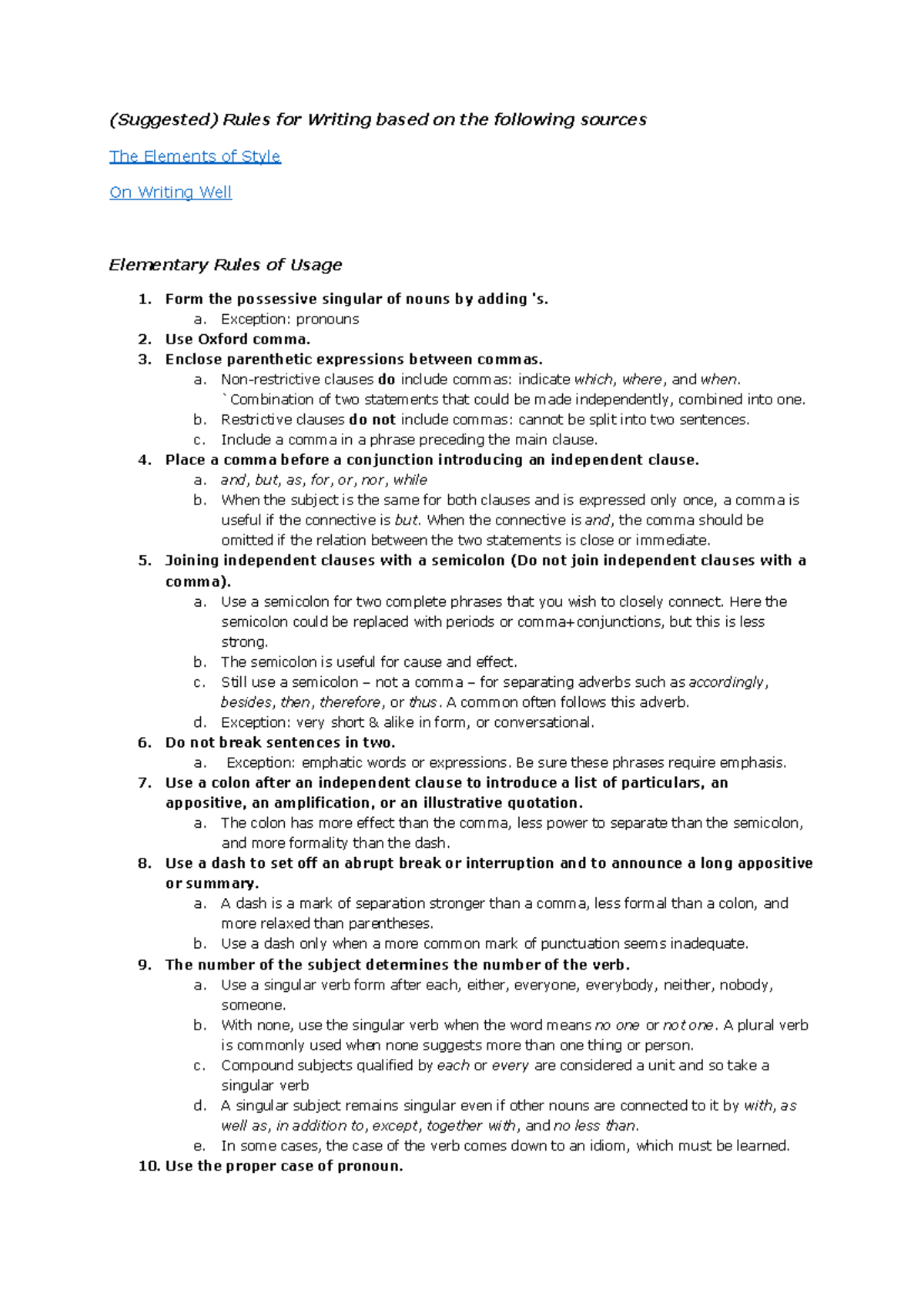 ENG 101: Essential Rules for Effective Writing Techniques - Studeersnel