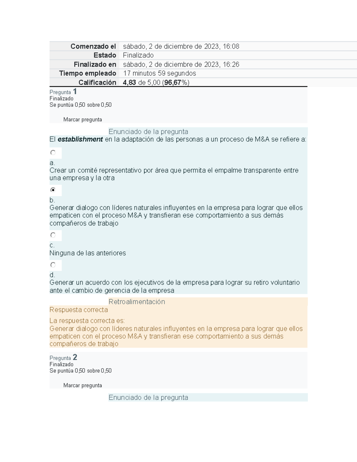 Parcial 1 - Modelos para la Toma de Decisiones en M&A - Studocu