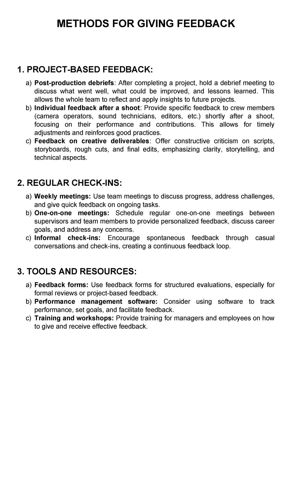 Methods FOR Giving Feedback - METHODS FOR GIVING FEEDBACK 1. PROJECT ...