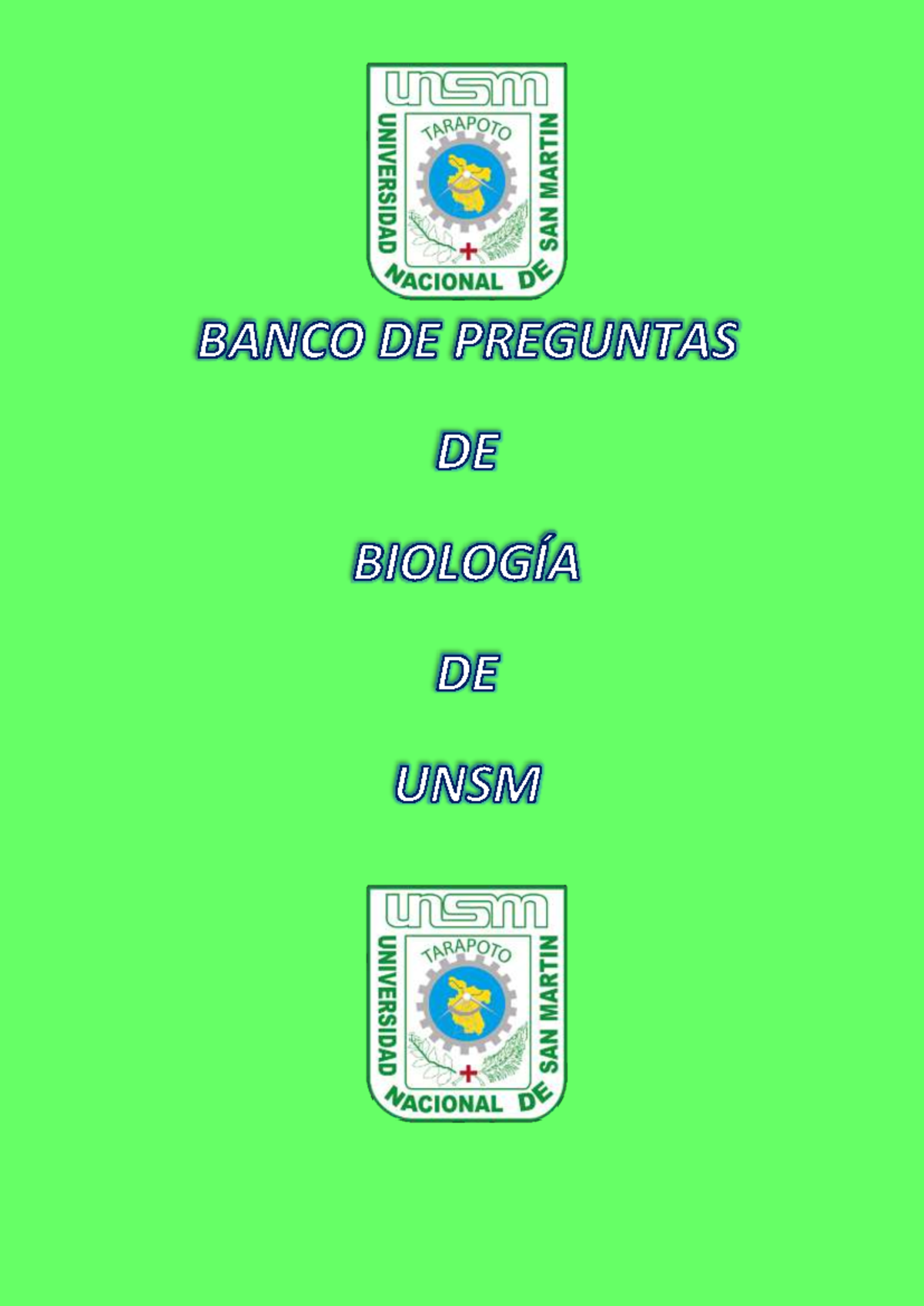 Banco de Preguntas de Biología UNSM - Evaluación Formativa I y II - Document Preview
