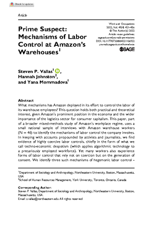 Mechanisms of Labor Control in Amazon Warehouses: A Comprehensive ...