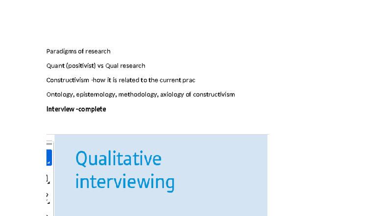 Viva PFPI - Practical Notes on Qualitative Interviewing Techniques ...