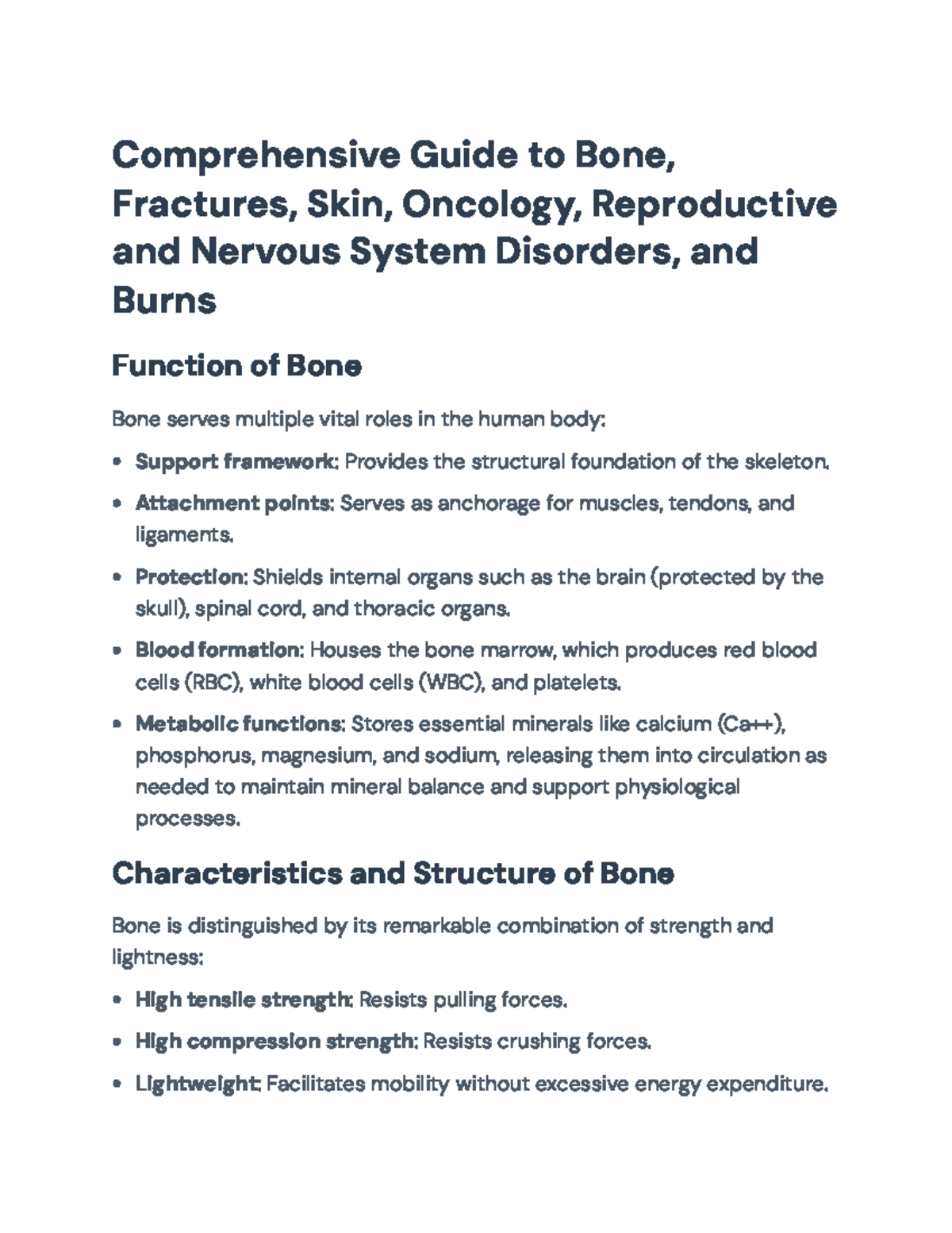 Comprehensive Overview of Bone Physiology, Fracture Care and ...
