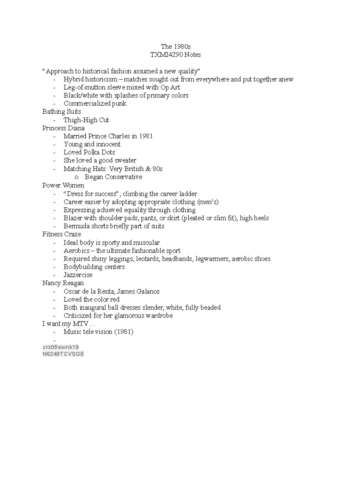 The 1980s - The 1980s TXMI4290 Notes “Approach to historical fashion ...