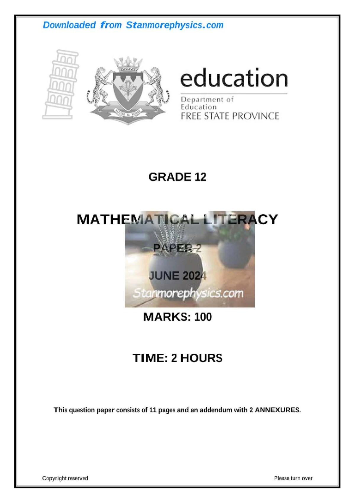 NSC Maths Literacy Grade 12 November 2024 P1 Exam Paper Analysis - Studocu