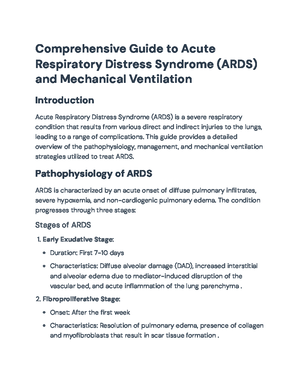Comprehensive Guide on Ventilator Support & ARDS Management ...