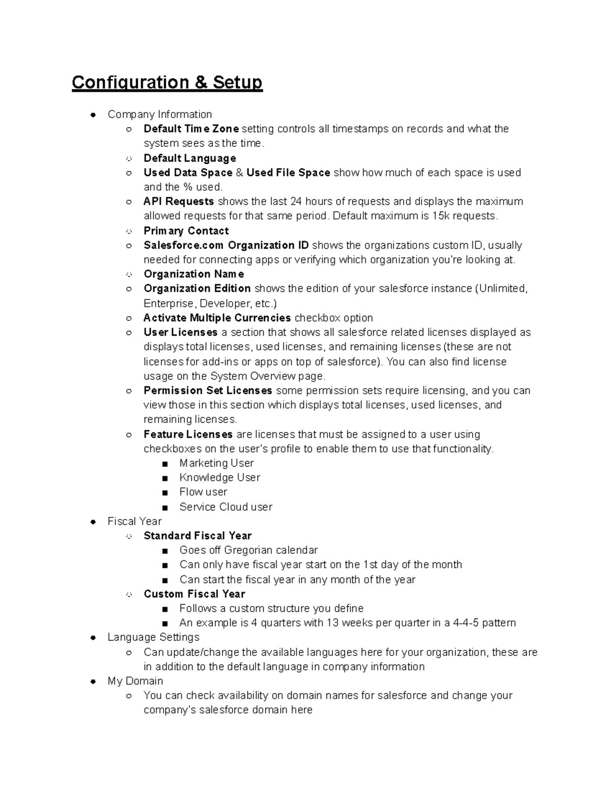 Salesforce Admin Notes: Configuration Setup & Management Guide - Studocu