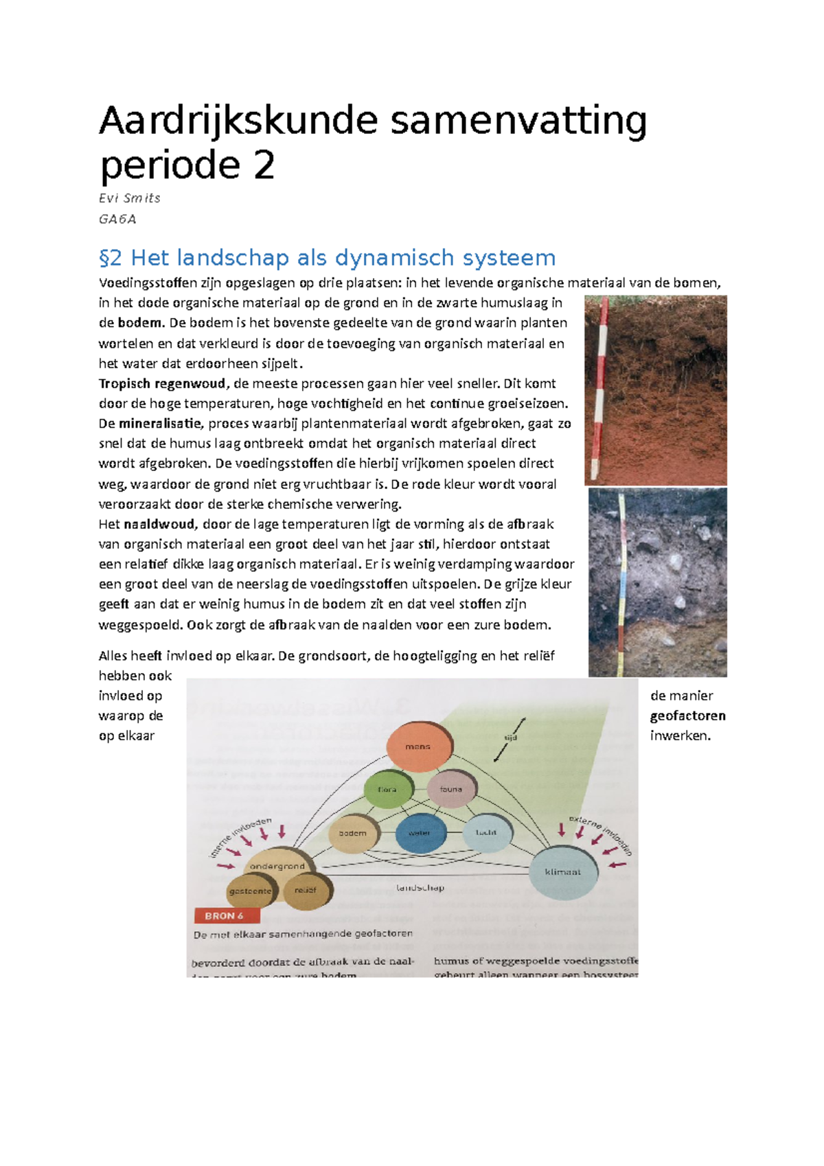 Aardrijkskunde Samenvatting Periode 2: Dynamische Landschappen en ...