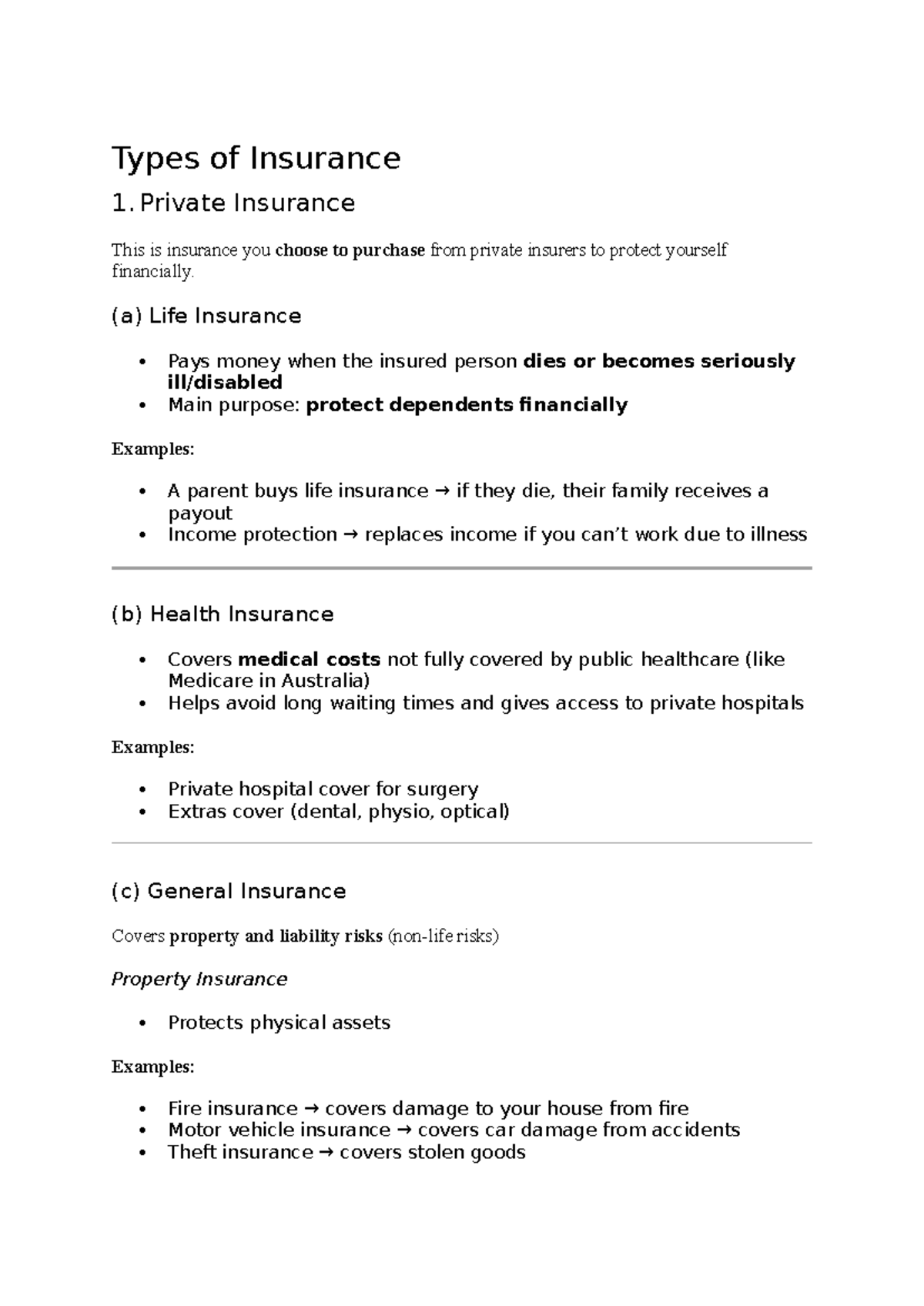 Types of Insurance: Private, Health, and General Coverage Overview ...