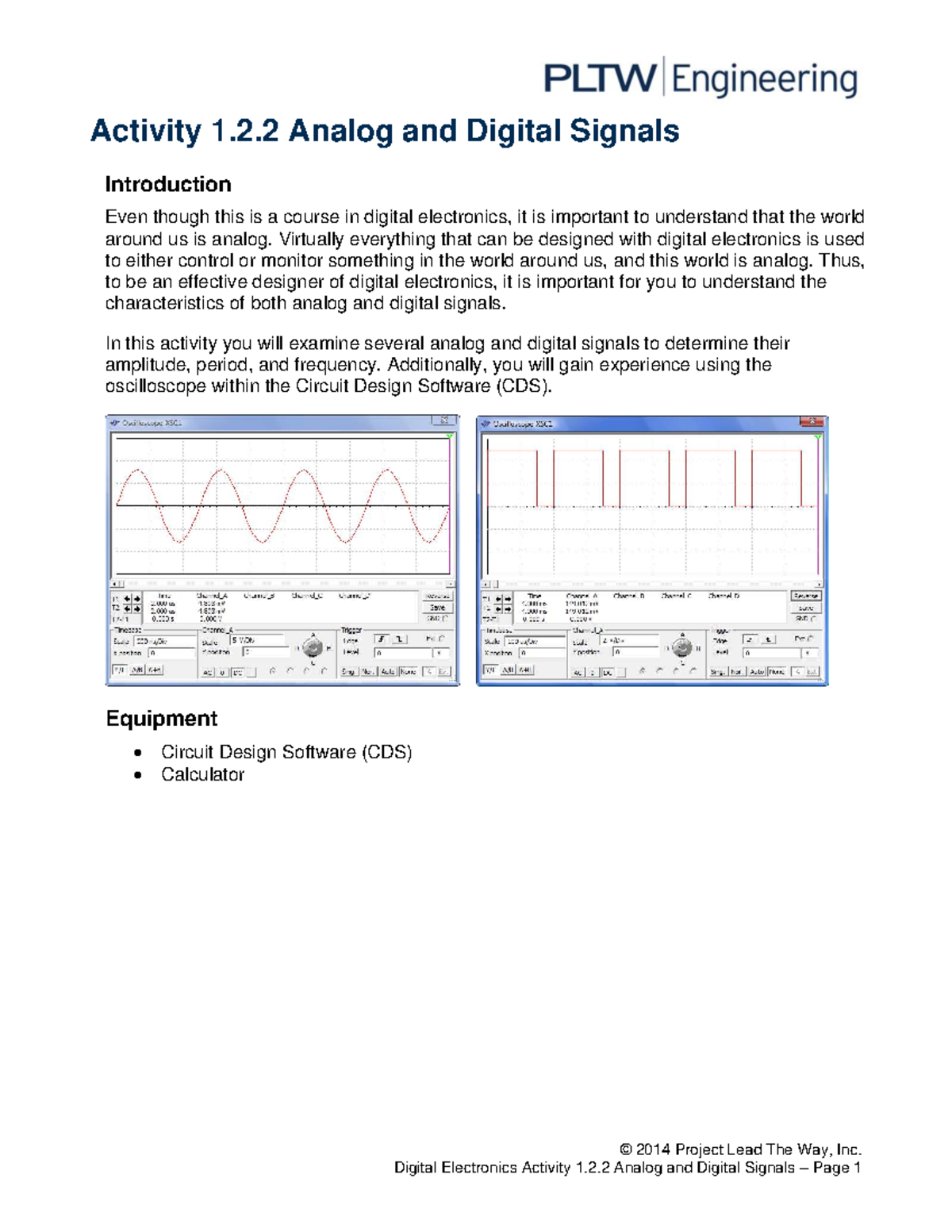 Digital Electronics Activity 1.2.2: Exploring Analog & Digital Signals ...