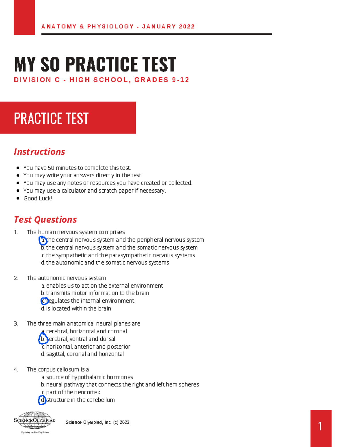 Aseem Rastogi, Anatomy and Physiology, Practice Test - the central ...