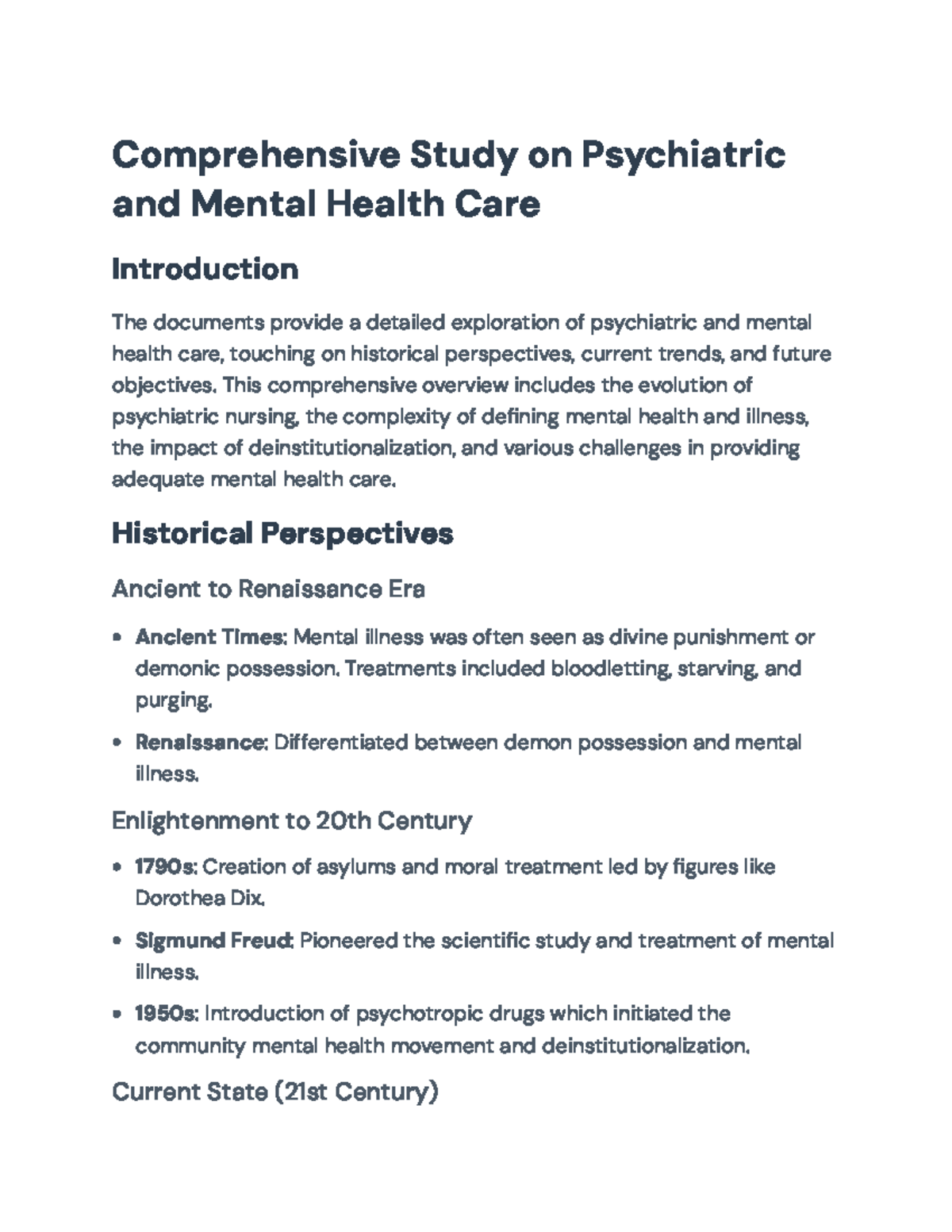 Comprehensive Overview of Psychiatric & Mental Health Care Challenges ...