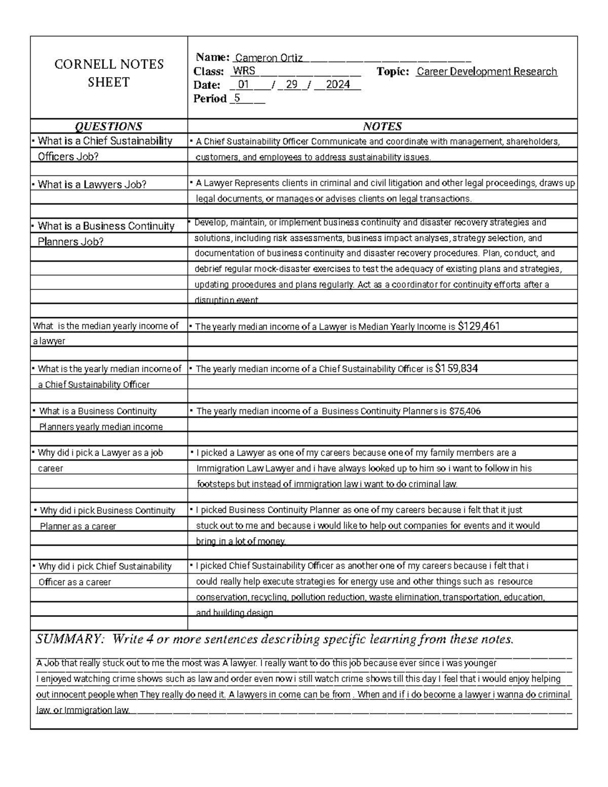 Kami Export - Cornell Notes Sheet Template for Class Use - Studocu