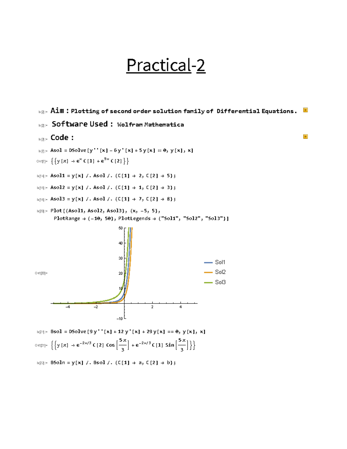 Practical 2: Plotting Second Order Differential Equations Solutions ...