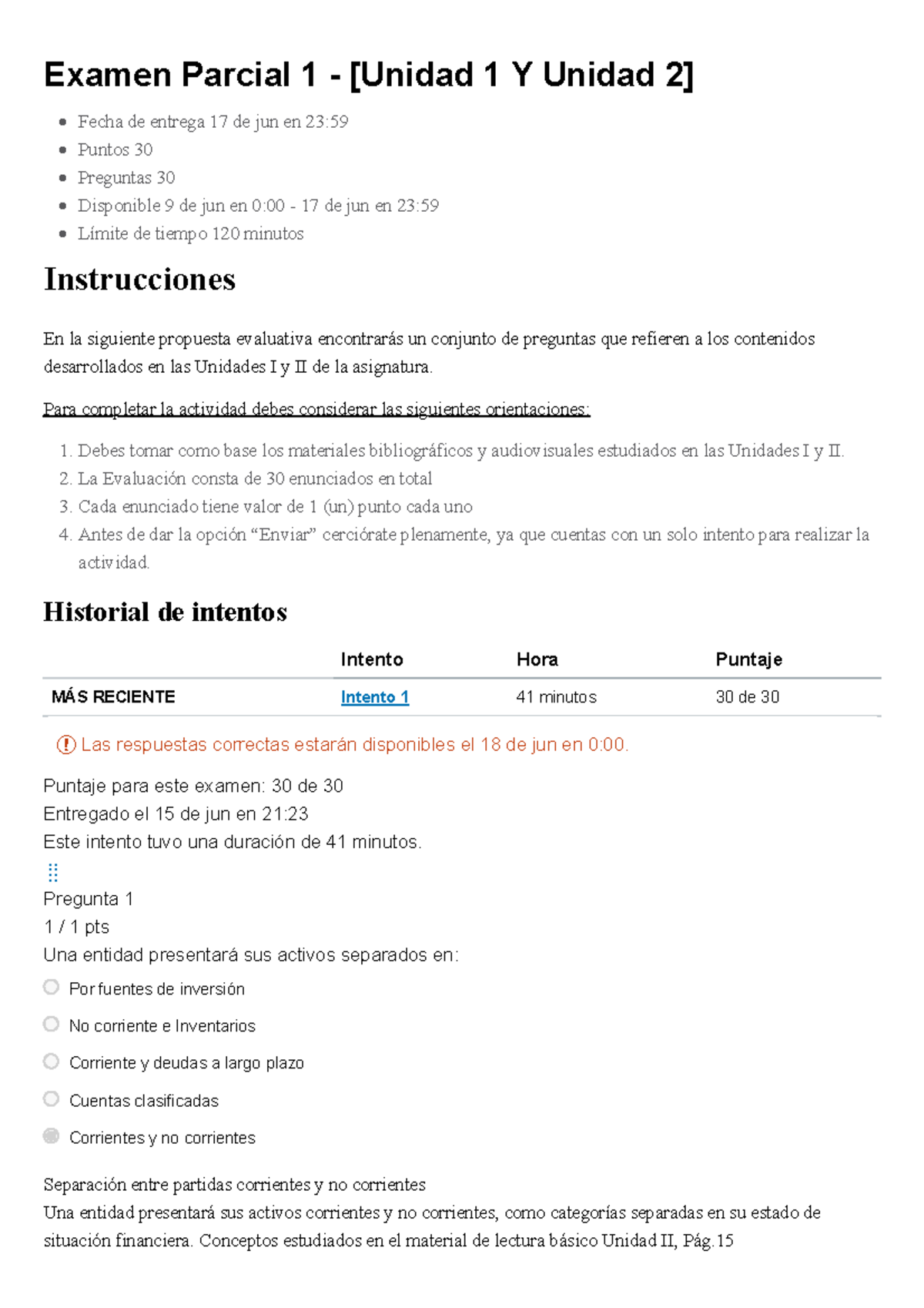 Examen Parcial 1 - Contabilidad Superior [Unidad 1 y 2] 30/30 - Studocu