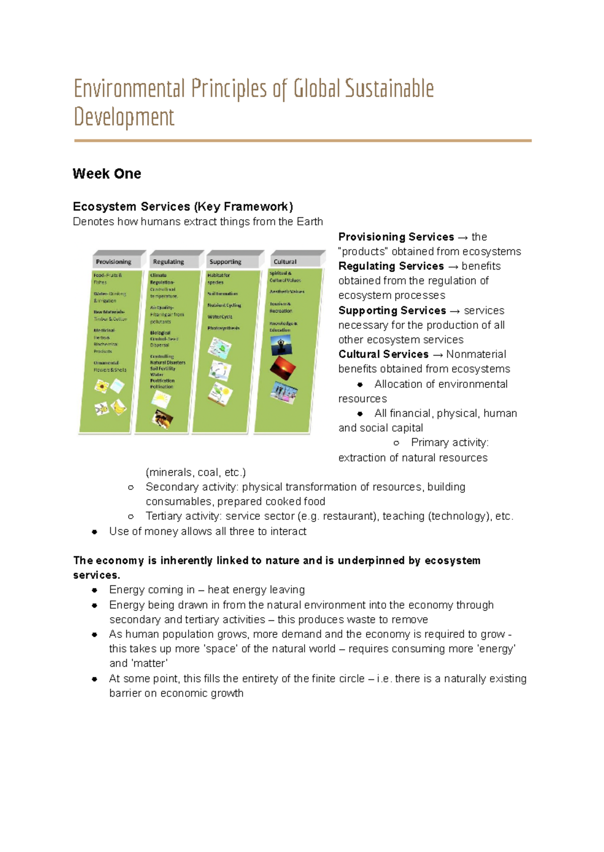 GSD 101 Lecture Notes: Environmental Principles (Weeks 1-2) - Studocu