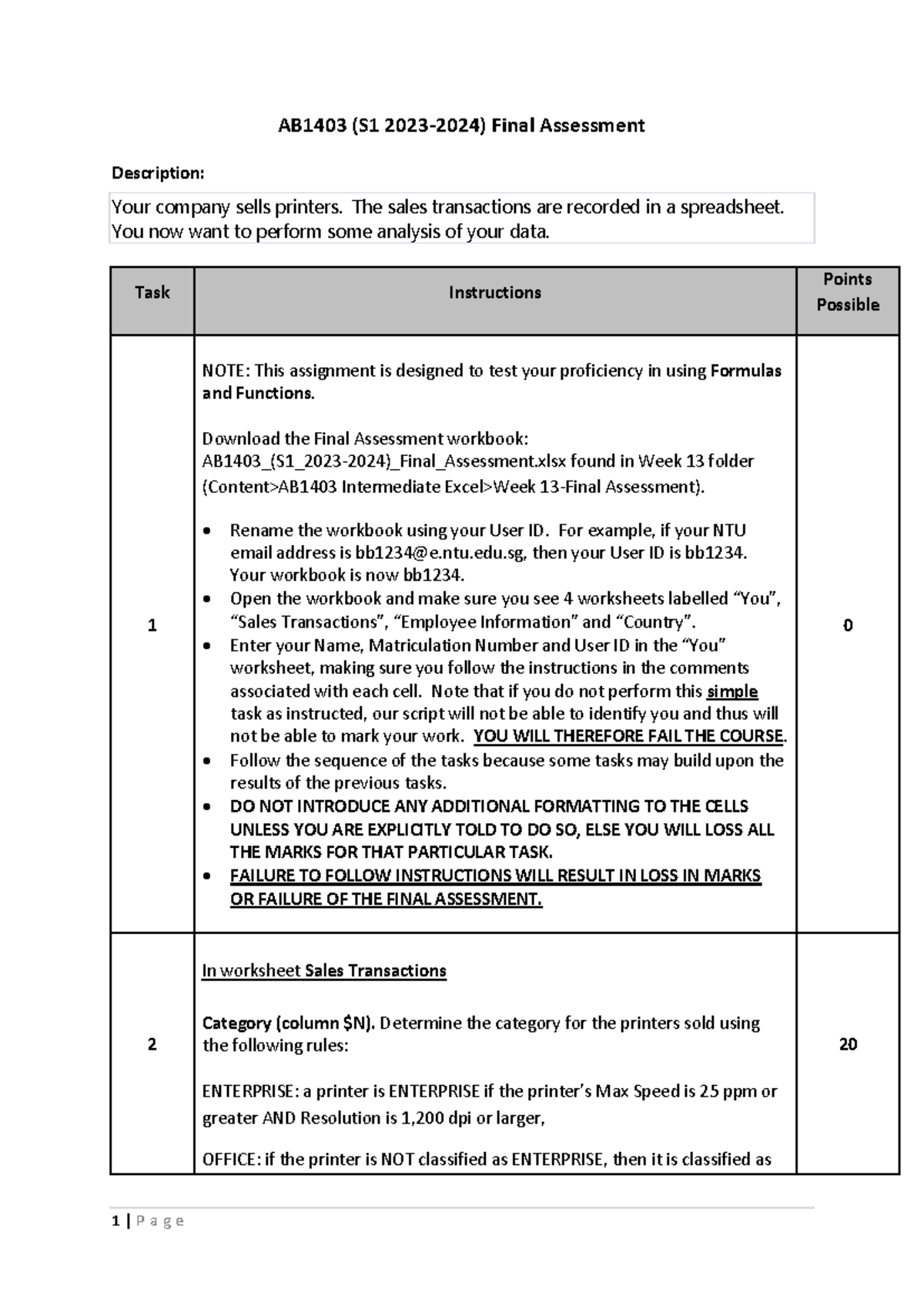 AB1403 (S1 2023-2024) Final Assessment Task Breakdown Guide - Studocu
