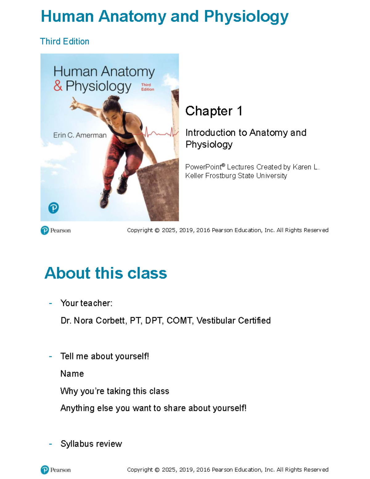 Human Anatomy and Physiology (BIO 101): Chapter 1 Overview - Studocu