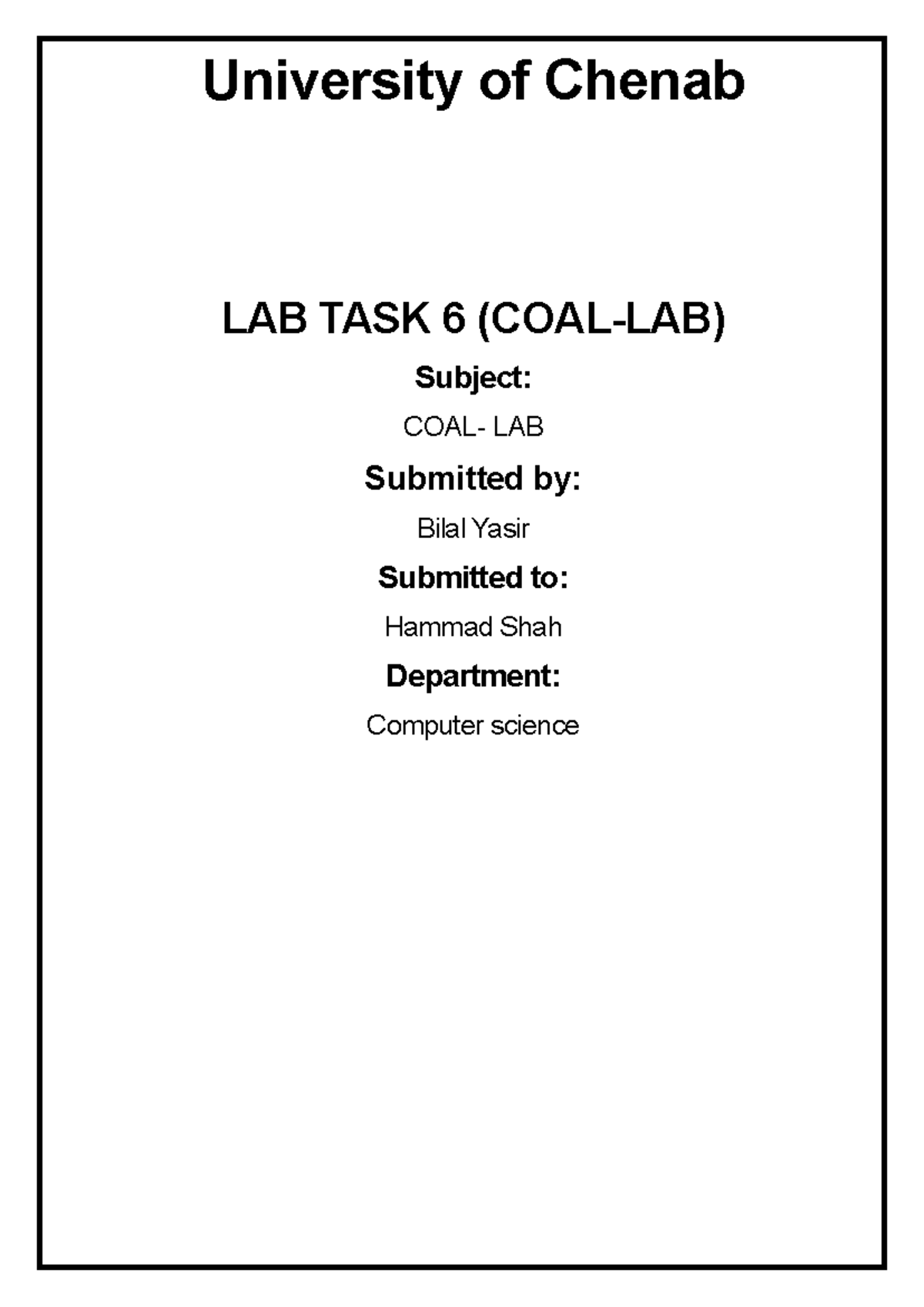 Lab Task 06 - Learning Assembly Language with DOSbox (COAL-LAB) - Studocu