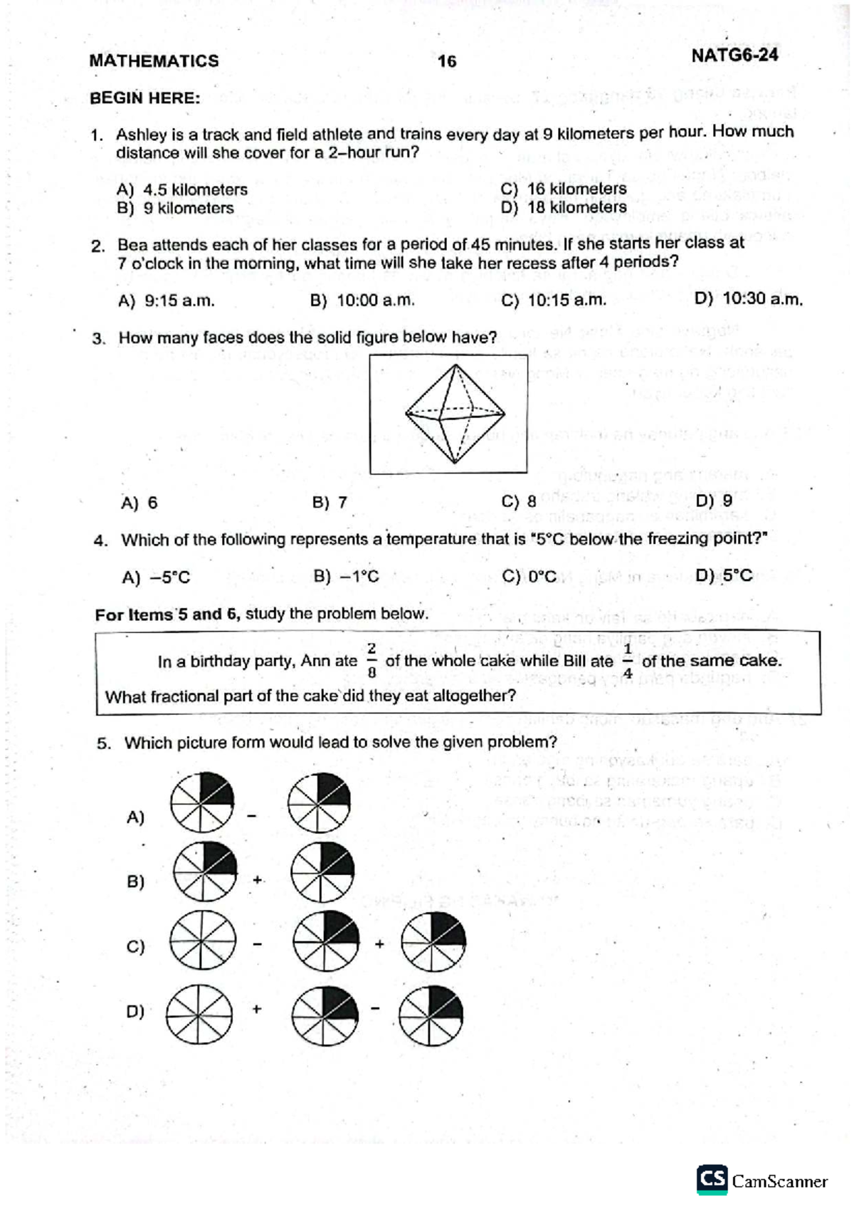MATHEMATICS 16 Practice Questions and Exercises for NAT 2025 - Studocu