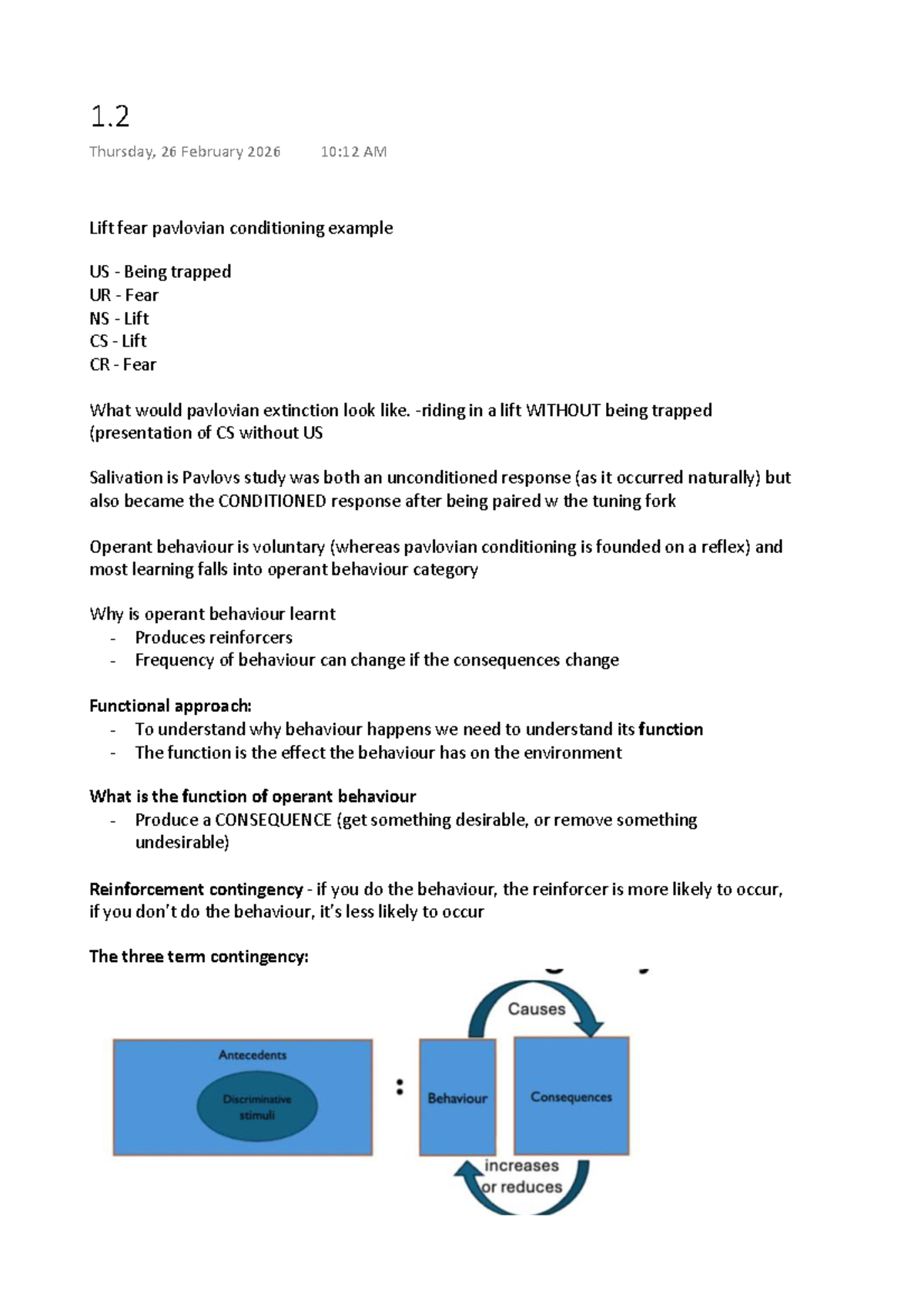 Psych 332 Lecture Notes: Pavlovian & Operant Conditioning Concepts ...