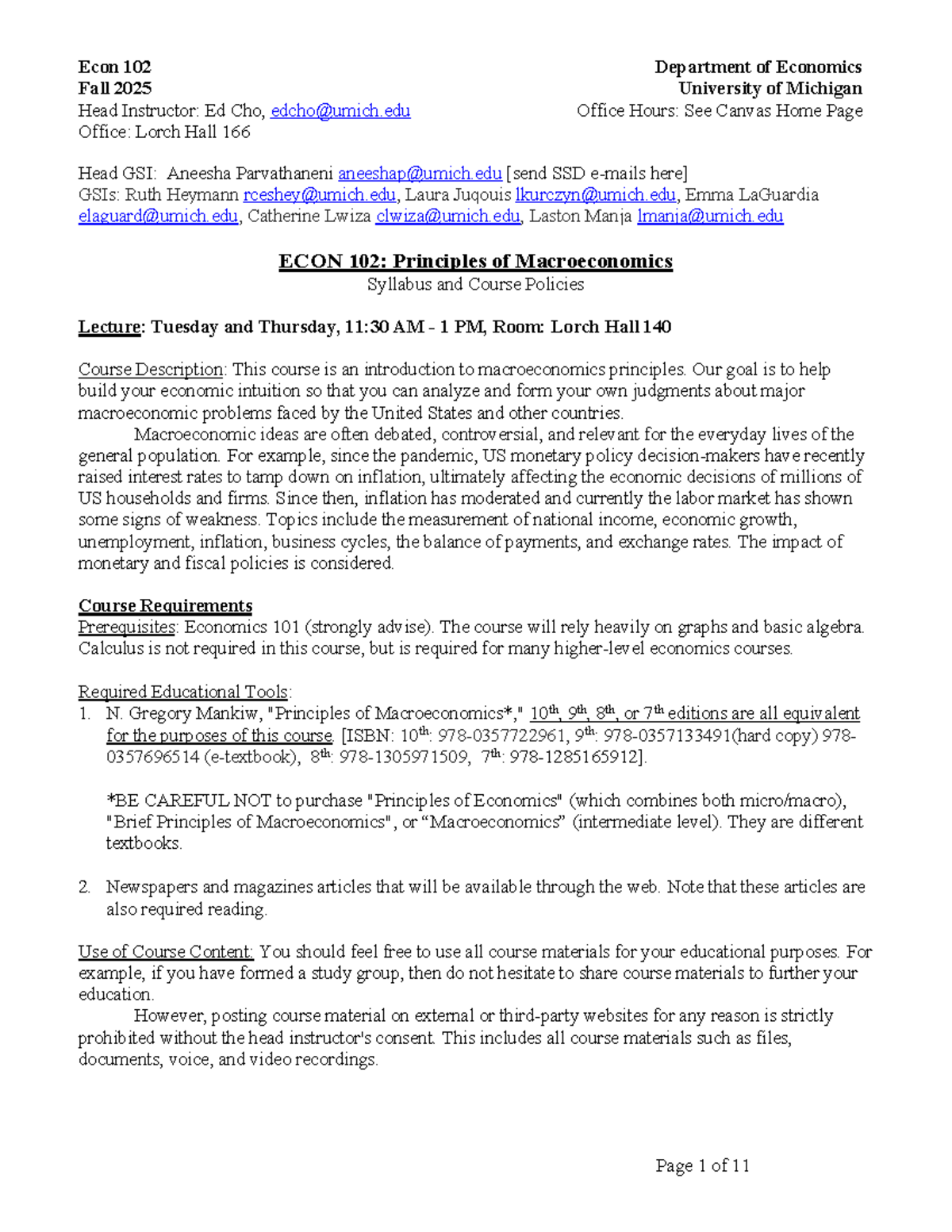 Econ 102 FA25: Principles of Macroeconomics Syllabus & Course Policies ...