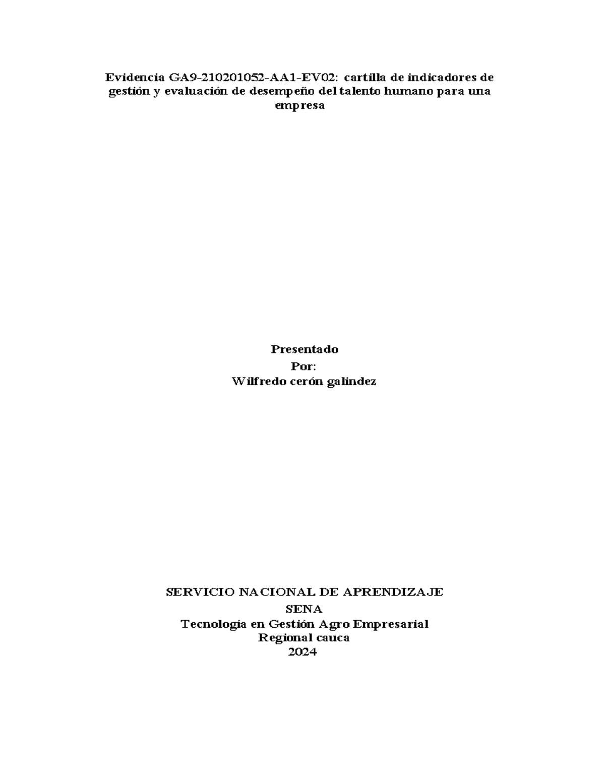 Cartilla de Indicadores de Gestión y Evaluación del Desempeño - GA9 ...