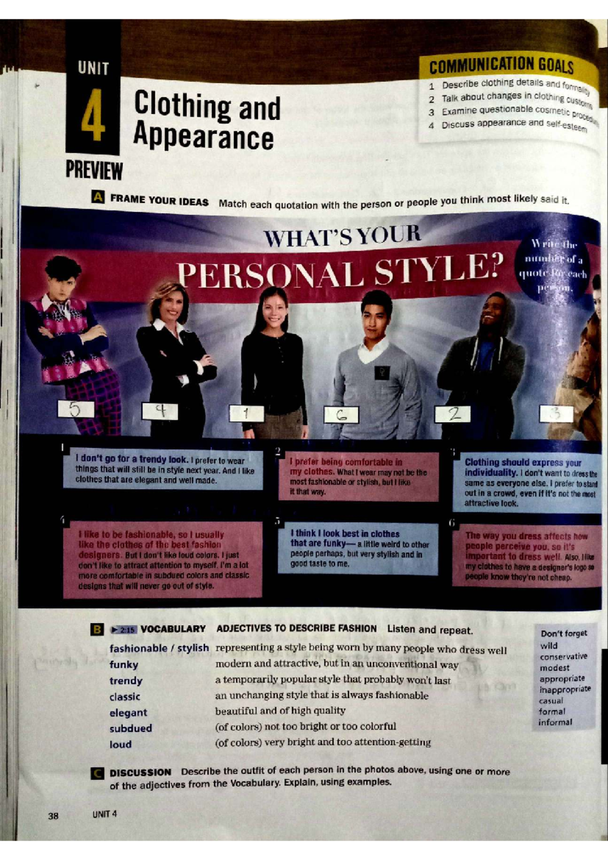 Summit 1 Unit 3: Exploring Clothing, Style, and Cultural Perspectives ...