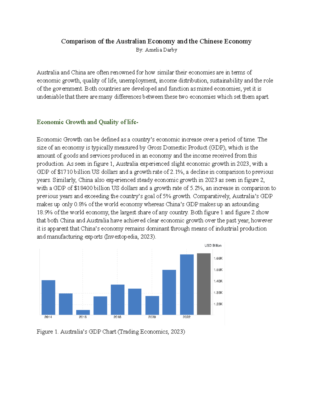Comparison of Australian and Chinese Economies: An Economic Assessment ...