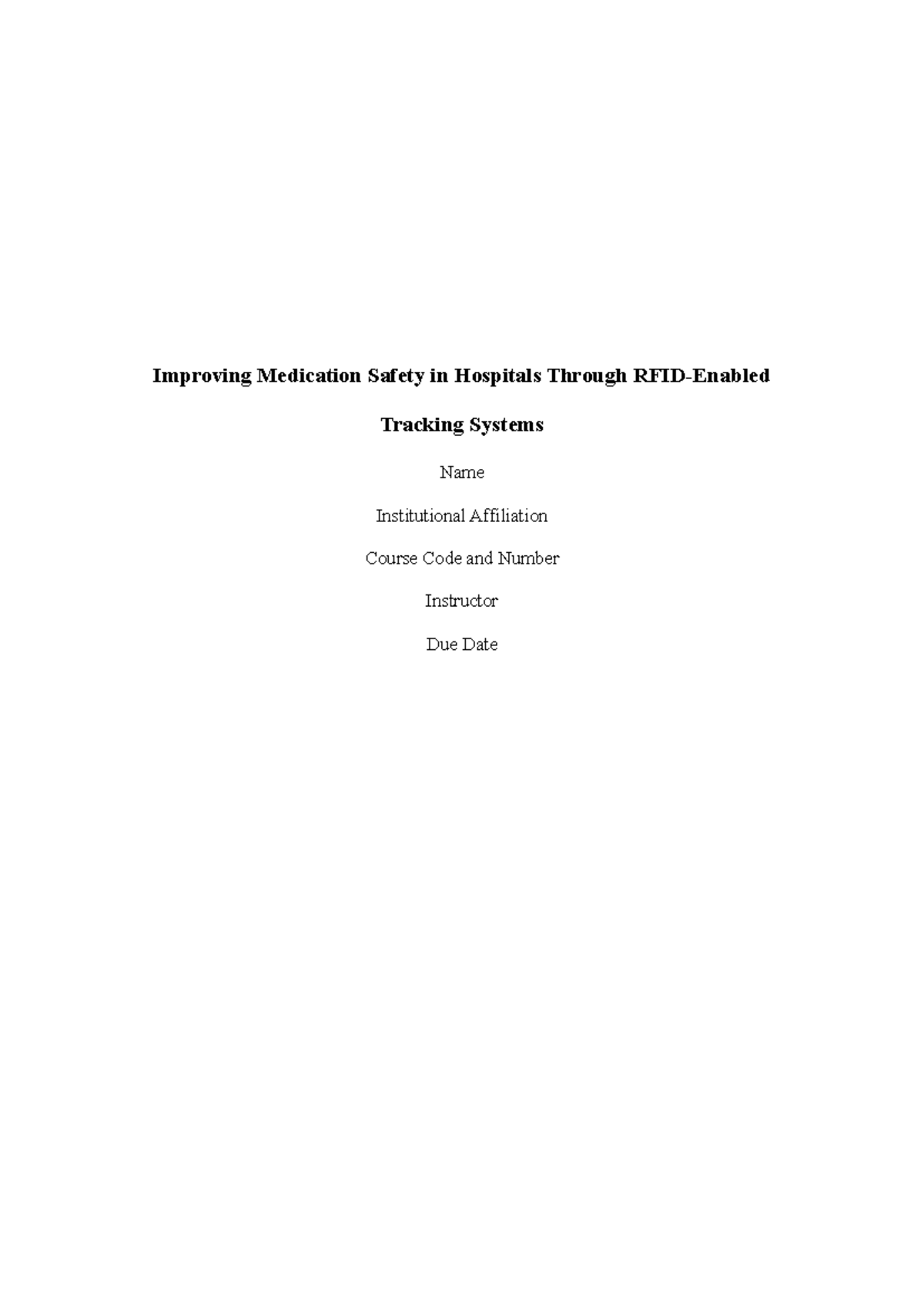 RFID-Enabled Tracking Systems Prisma Checklist - Improving Medication ...