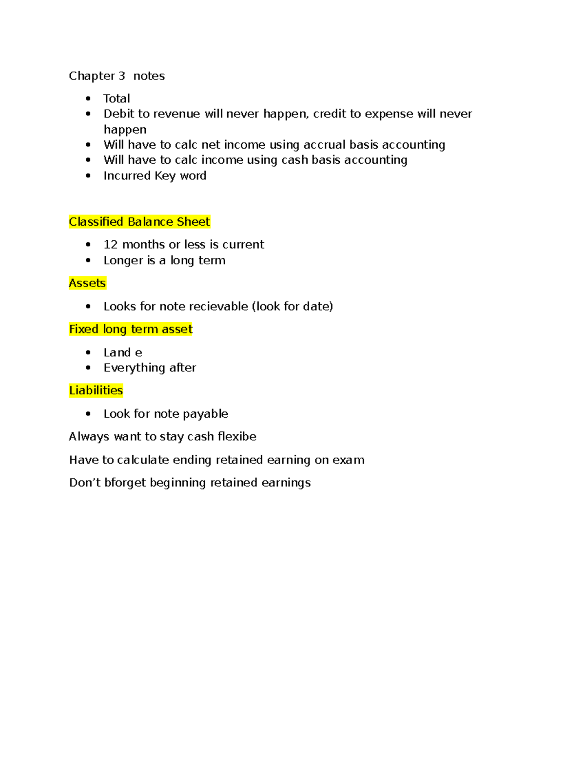 Accounting Notes: Chapter 3 - Key Concepts and Calculations - Chapter 3 ...