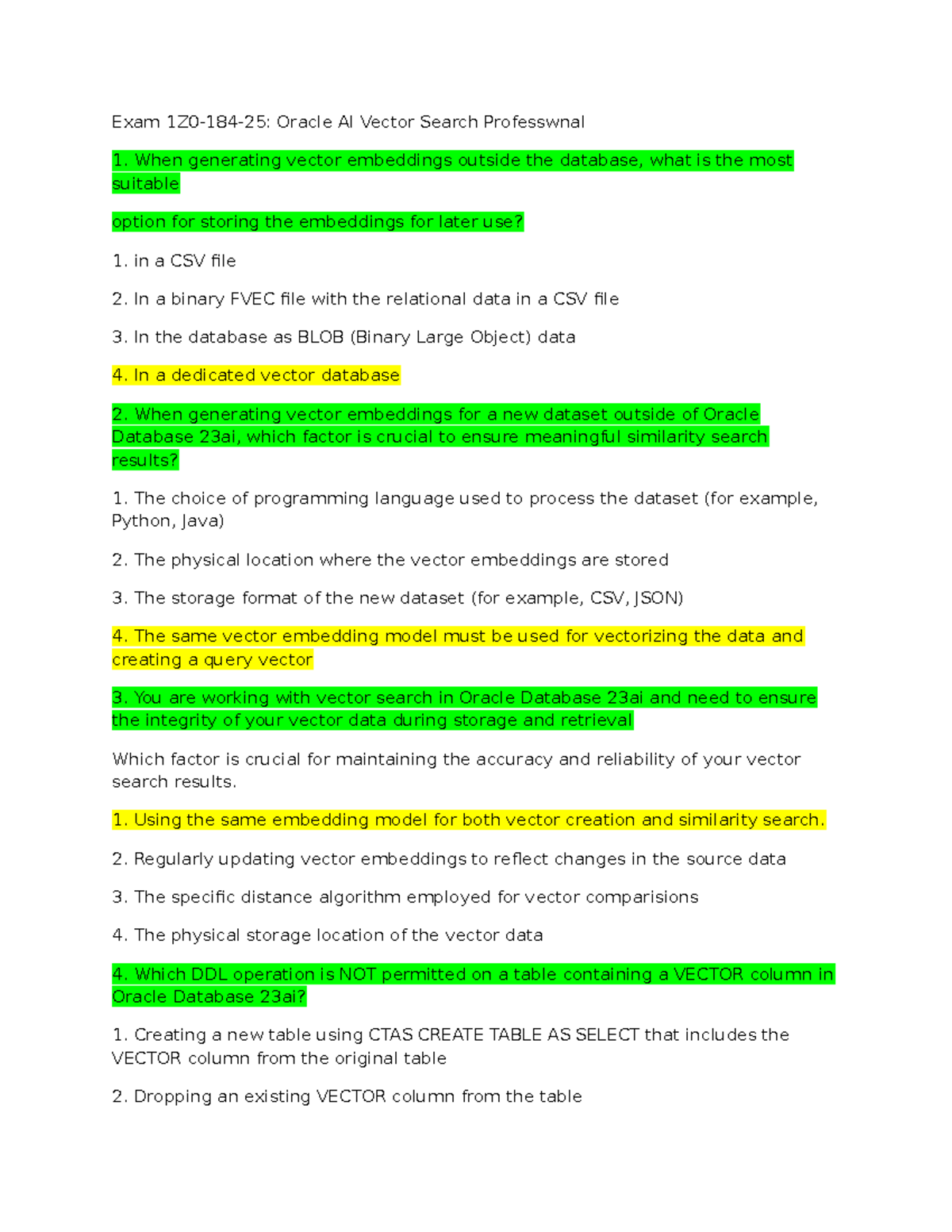 Oracle AI Vector Search Exam Prep: Key Concepts & Techniques - Studocu
