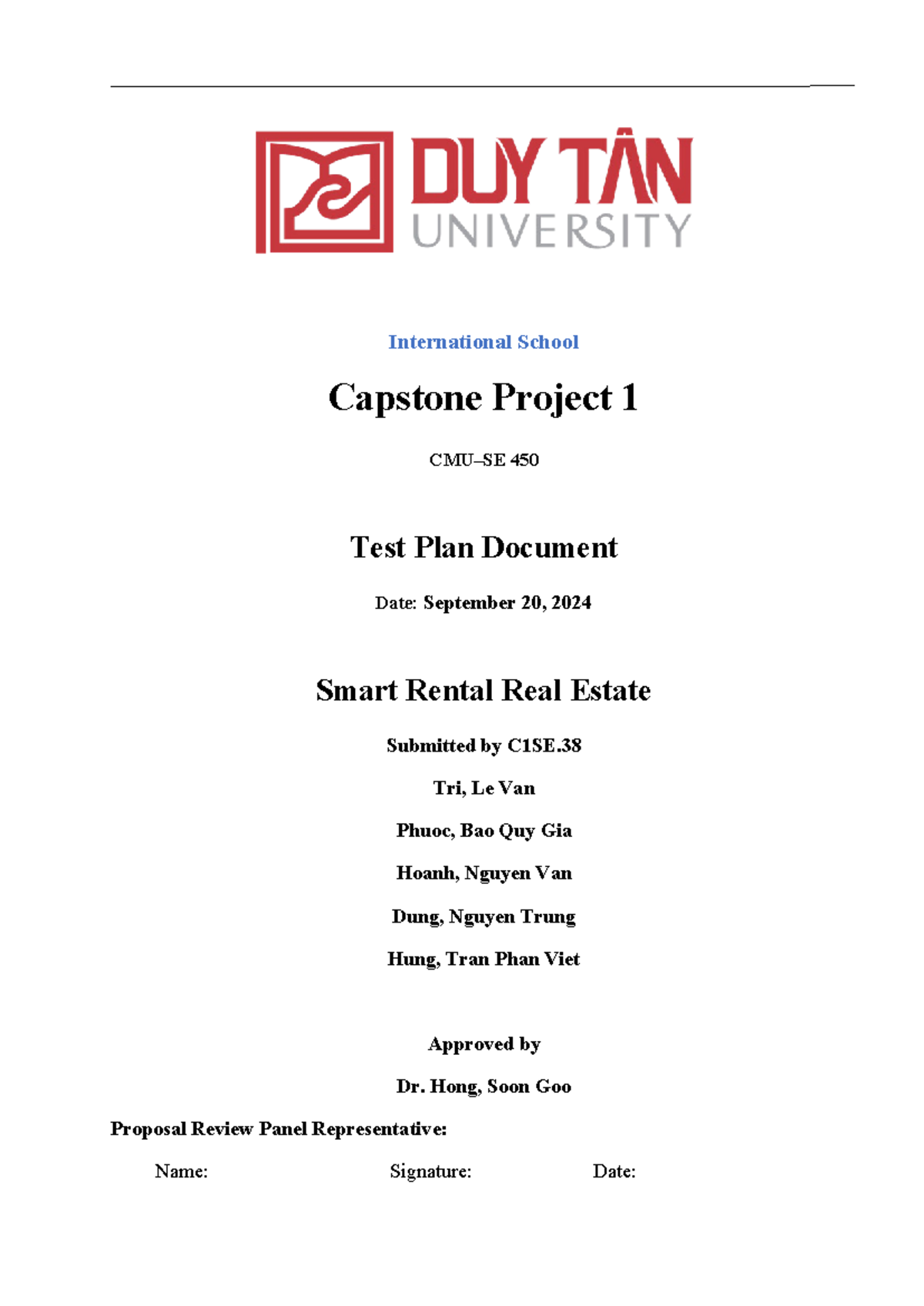 Test Plan for Smart Rental Real Estate - CMU-SE 450 C1SE38 - Studocu