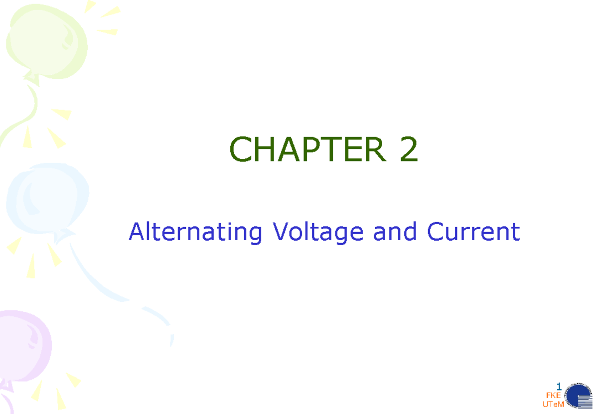 FKE Chapter 2: Understanding Alternating Voltage and Current Concepts ...