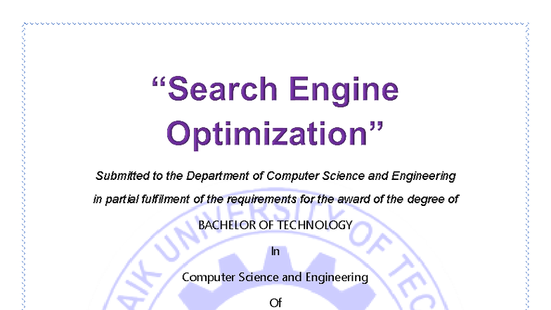 Seminar Front PAGE-1 - jhawjhgejh - Submitted to the Department of ...