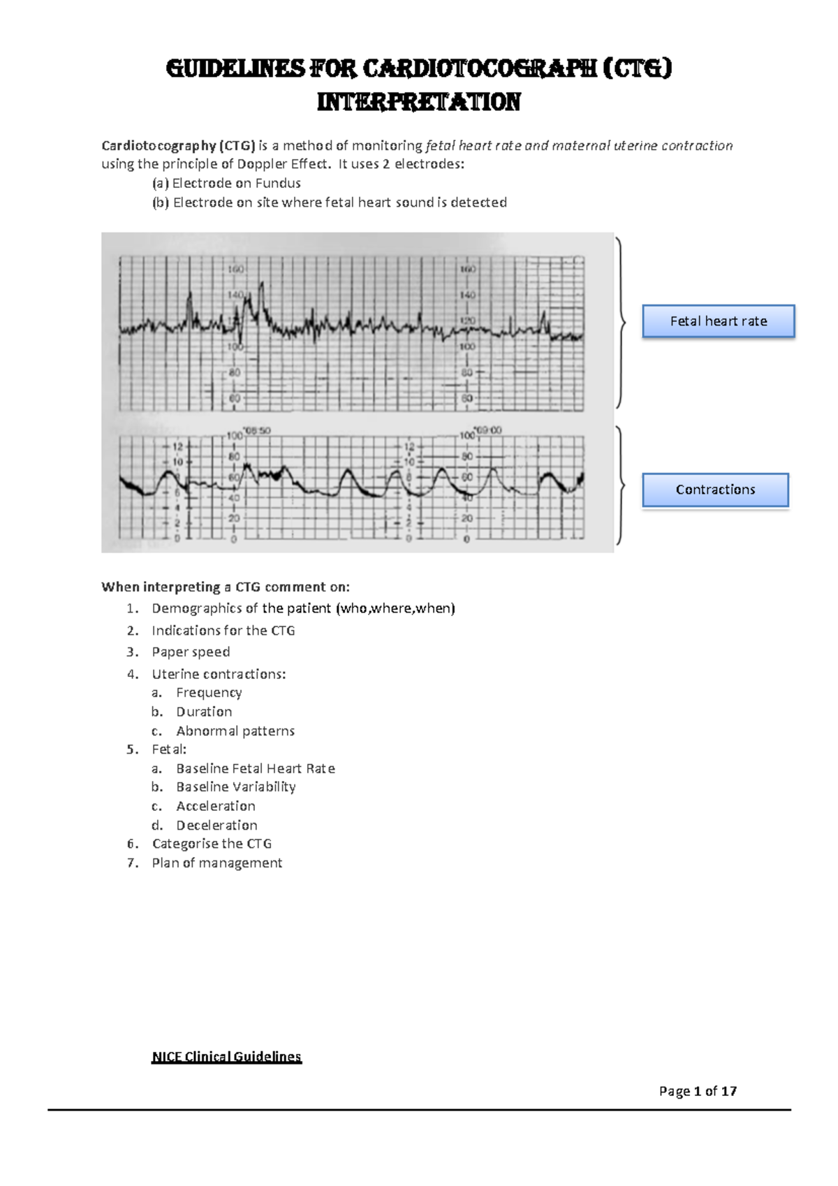 Practice examples - CTG interpretation - INTERPRETATION ...